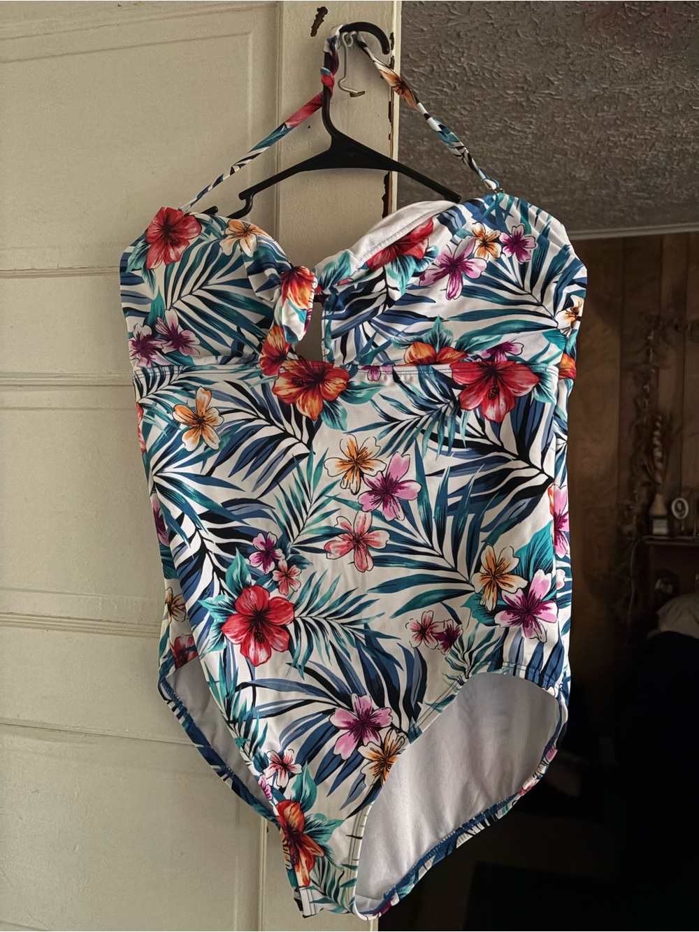 Catalina White Tropical Floral One-Piece Swimsuit with Multicolor Blooms